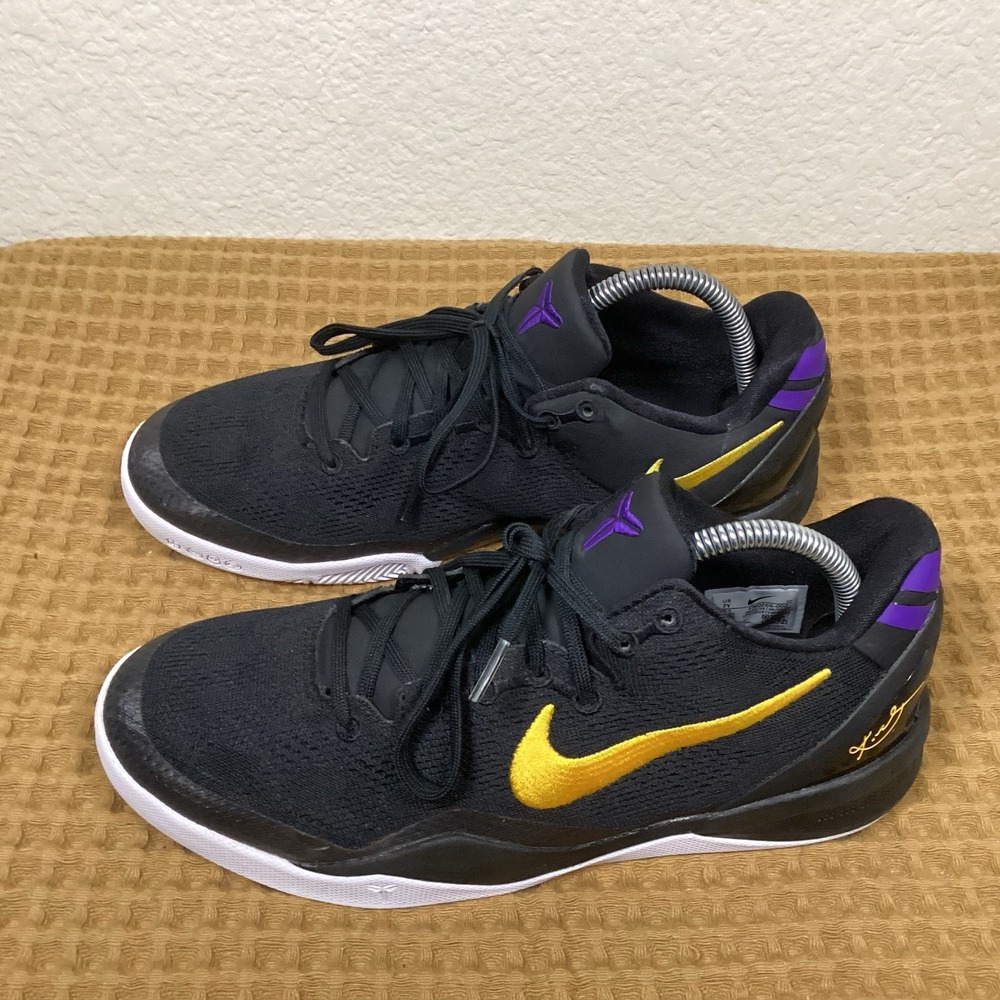 Nike Kobe 8 VIII Protro Lakers Away GS Black FN0266-002 Kid's Size 7Y Womens 8.5